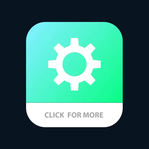 Romzicon, beállítása, Gear mobil app Button. Android és iOS Glyph — Stock Vector