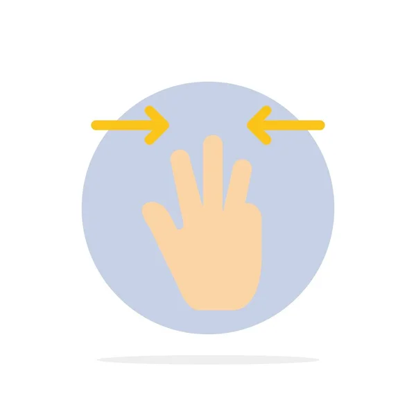 Gebaren, hand, mobiel, drie vingers abstracte cirkel achtergrond — Stockvector