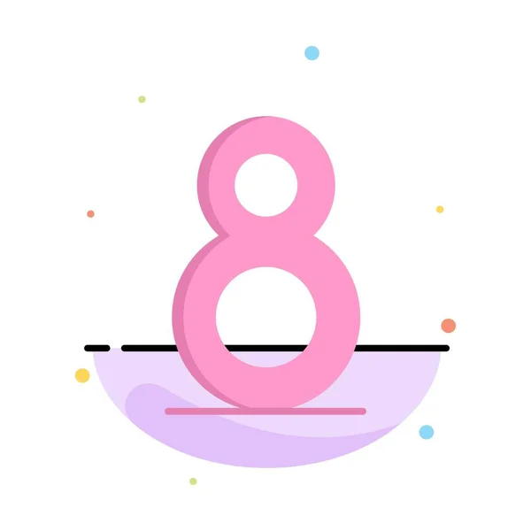 Eight, 8, 8, Abstraat Flat Color Icon — стоковый вектор