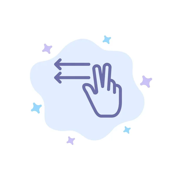 Dita, gesti, Icona blu sinistra su sfondo astratto nuvola — Vettoriale Stock