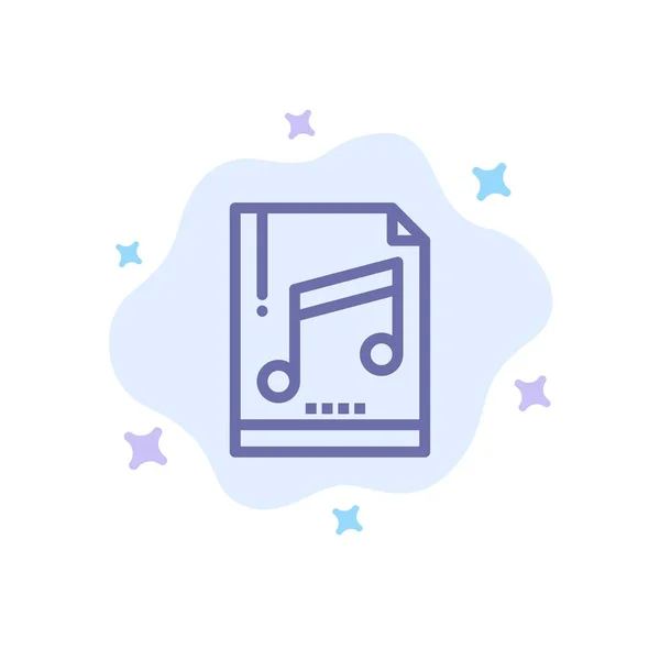 Audio, File, Mp3, Sample Blue Icon on Abstrab — стоковый вектор