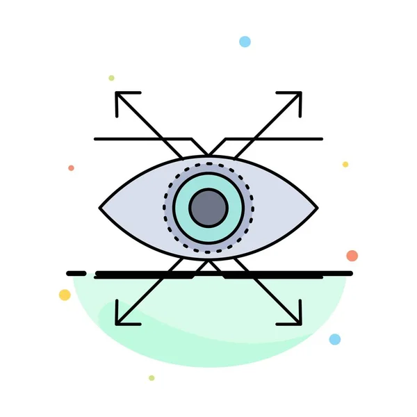 Negócios, olhos, olhar, visão Flat Color Icon Vector — Vetor de Stock