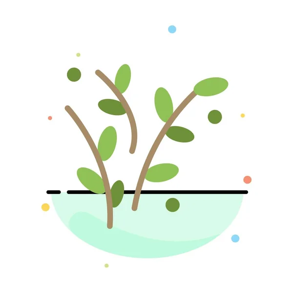 잎, 자연, 식물, 봄 추상 평면 색상 아이콘 템플릿 — 스톡 벡터