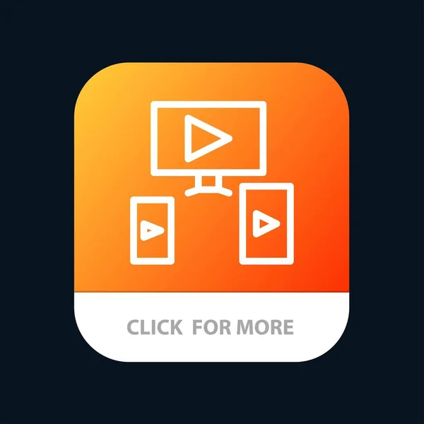 Számítógép, video, design Mobile App Button. Android és iOS-line — Stock Vector