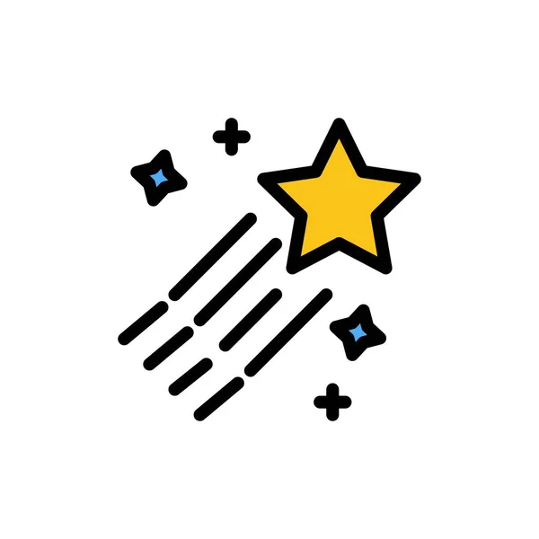 Астероїд, комета, простір, зірка плоский колір ікони. Піктограма векторний Банн — стоковий вектор