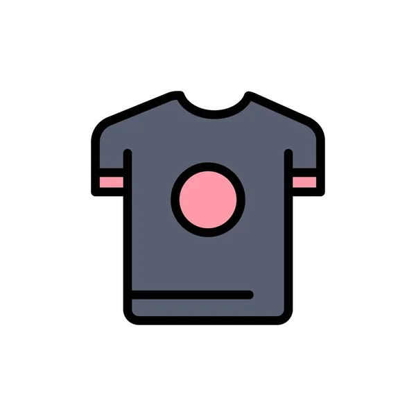 Tričko, košile, sport, jarní ploché barvy. Vektorové ikony nepřekoná — Stockový vektor