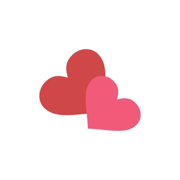 Herz, Liebe, Liebe, Hochzeit flache Farbe Symbol. Banner mit Vektorsymbol — Stockvektor