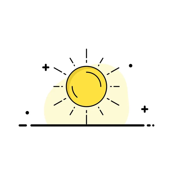 Soleil, espace, planète, astronomie, météo Flat Color Icon Vector — Image vectorielle