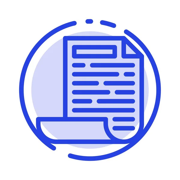 Plik, projekt, niebieska ikona linii Kropkowania dokumentu — Wektor stockowy