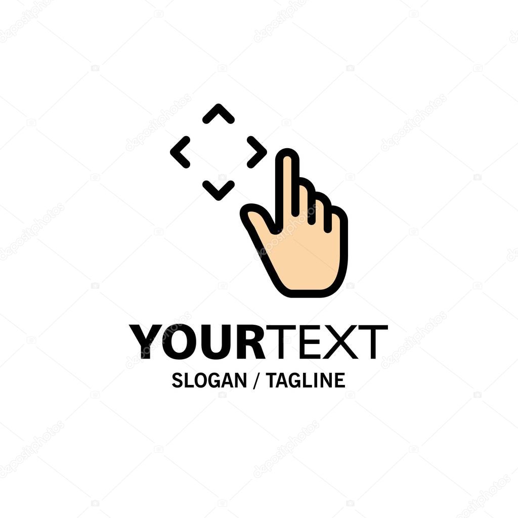 Finger, Up, Gestures, Move Business Logo Template. Flat Color