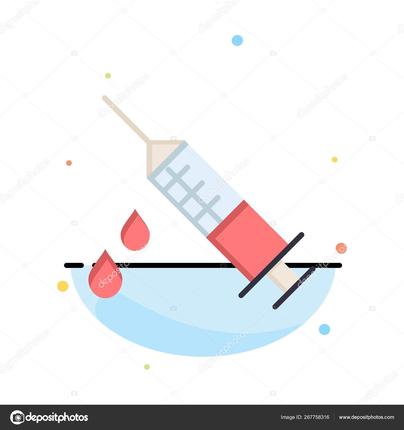 Dope, Injection, Medical, Drug Business Logo Template. Flat Colo Stock