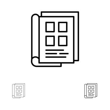 Kitap, Gazete, Kağıt, Defter, Telefon Rehberi Kalın ve ince siyah 