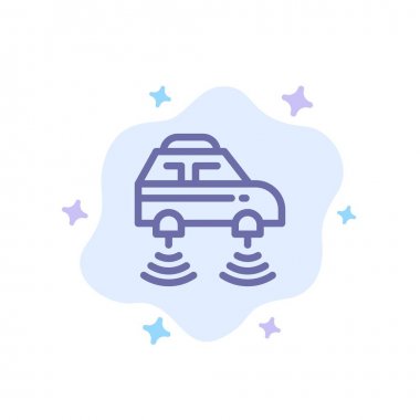 Araba, Elektrik, Ağ, Akıllı, soyut bulut üzerinde wifi Mavi Simge 