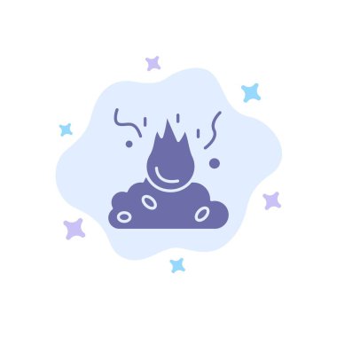 Yanık, Yangın, Çöp, Kirlilik, Soyut Clou Üzerinde Duman Mavi Simge