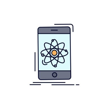 veri, bilgi, mobil, araştırma, bilim Düz Renk Simge Vec