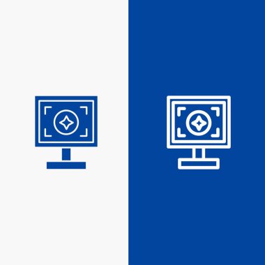 Marka, Marka, Tasarım, Yazdırma Çizgisi ve Glyph Katı simgesi Mavi Ba