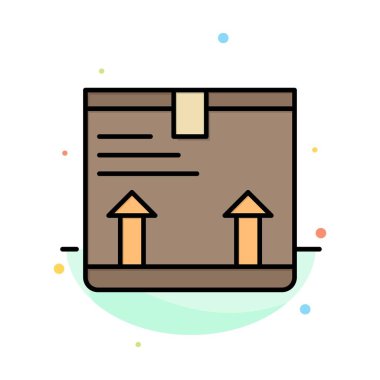 Teslim, Kutu, Ok, Yukarı Soyut Düz Renk Simgesi Şablonu