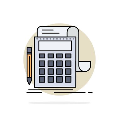 Muhasebe, denetim, bankacılık, hesaplama, hesap makinesi düz renk ı