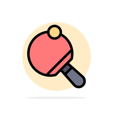 Pong, Raket, Masa, Tenis Soyut Daire Arka Plan Düz colo