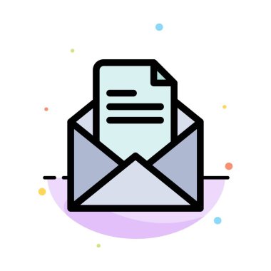 Metin, Posta, Ofis, Kalem Soyut Düz Renk Simgesi Şablonu