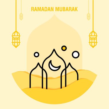 Ramazan Kareem tebrik şablon İslam hilal ve Arapça lan