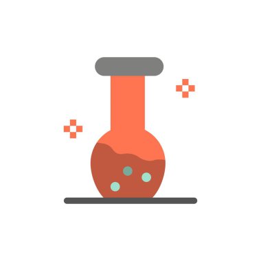 Analiz, biyokimya, biyoloji, kimya düz renk simgesi. Vec