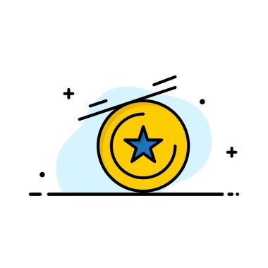 Yıldız, madalya Iş logosu Template. Düz renk