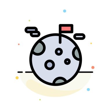 Planet, Gaz, Dev, Uzay Soyut Düz Renk Simgesi Şablonu