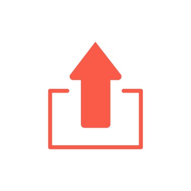 Ok, Oklar, Yukarı, Düz Renk Simgesi yükleyin. Vektör simgesi afiş T