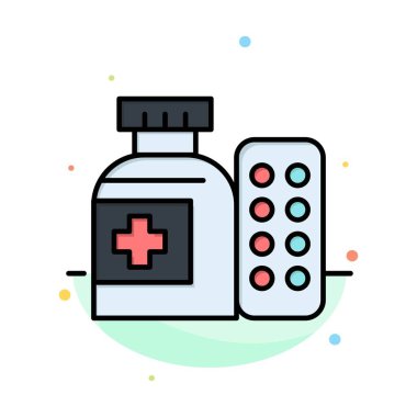 Tıp, Tıp, Pills, Hastane Soyut Düz Renk Simge Temp