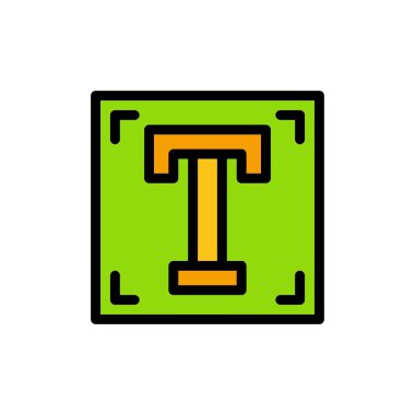 tasarımcı, yazı tipi, yol, program, metin düz renk simgesi. Vektör ico