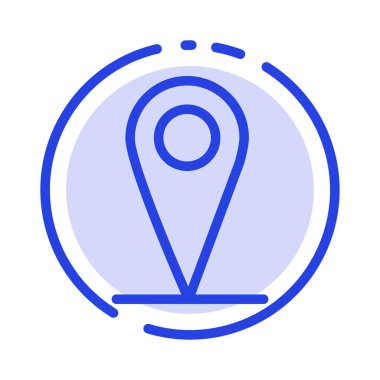 Konum , Harita, Pin Mavi Noktalı Çizgi Hattı Simgesi