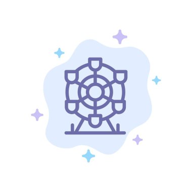 Ferris, Park, Tekerlek, Soyut Bulut Backgrou Kanada Mavi Simge