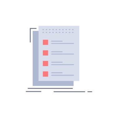 Düz Renk Simgesi Vektörü yapmak için kontrol, kontrol listesi, liste, görev