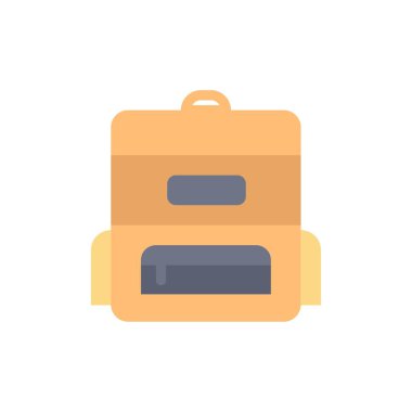 Çanta, Eğitim, Okul Çantası Düz Renk Simgesi. Vektör simgesi afiş T