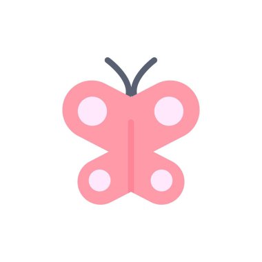 Kelebek, Sinek, Böcek, Bahar Düz Renk Simgesi. Vektör simgesi yasağı