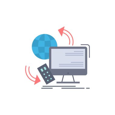 Erişim, kontrol, izleme, uzaktan kumanda, güvenlik Düz Renk Simgesi Ve