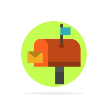 Posta, Posta, Posta Kutusu, Postane Soyut Daire Arka Plan Düz