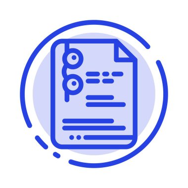 Dosya, Belge, Okul, Eğitim Mavi Noktalı Satır Simgesi