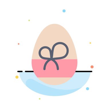 Yumurta, Hediye, Bahar, Eat Soyut Düz Renk Simgesi Şablonu