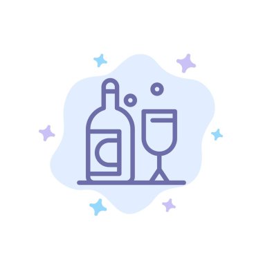 Soyut Bulut Arka Plan Üzerinde Şişe, Cam, İrlanda Mavi Simge