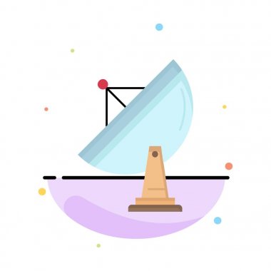 uydu, anten, radar, uzay, çanak Düz Renk Simge Vektör