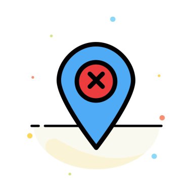 Konum, Harita, Navigasyon, Pin Soyut Düz Renk Simgesi Şablonu