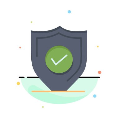 Onay, Koruma, Güvenlik, Güvenli Soyut Düz Renk Simgesi T