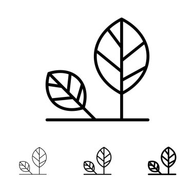 Toprak, Eko, Çevre, Yaprak, Doğa Kalın ve ince siyah çizgi i