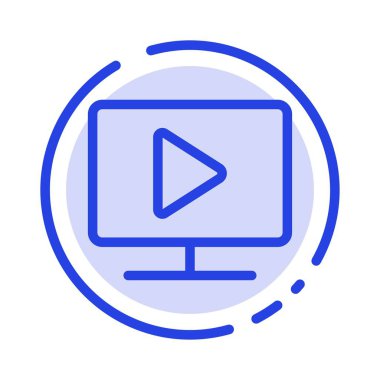 Monitör, Bilgisayar, Video, Mavi Noktalı Çizgi Simgesi oyna