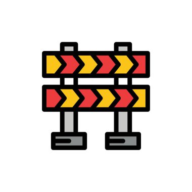 Barikat, Bariyer, İnşaat Düz Renk Simgesi. Vektör simgesi b