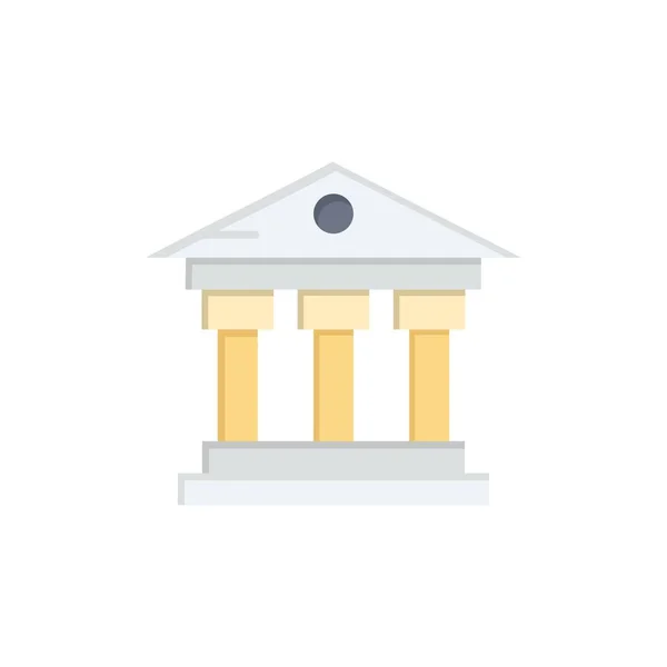 Banco, Construção, Dinheiro, Serviço Flat Color Icon. Proibição de ícone vetorial — Vetor de Stock