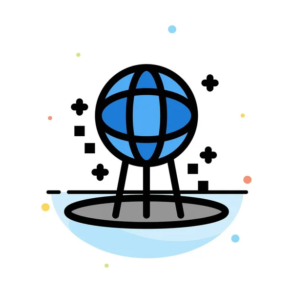 Csillagászat, föld, tér, világ absztrakt Síkszín ikon sablon — Stock Vector