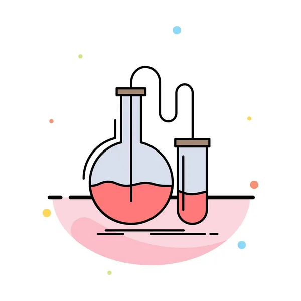Analýza, chemie, baňka, výzkum, test plochý barevný symbol Hvekto — Stockový vektor